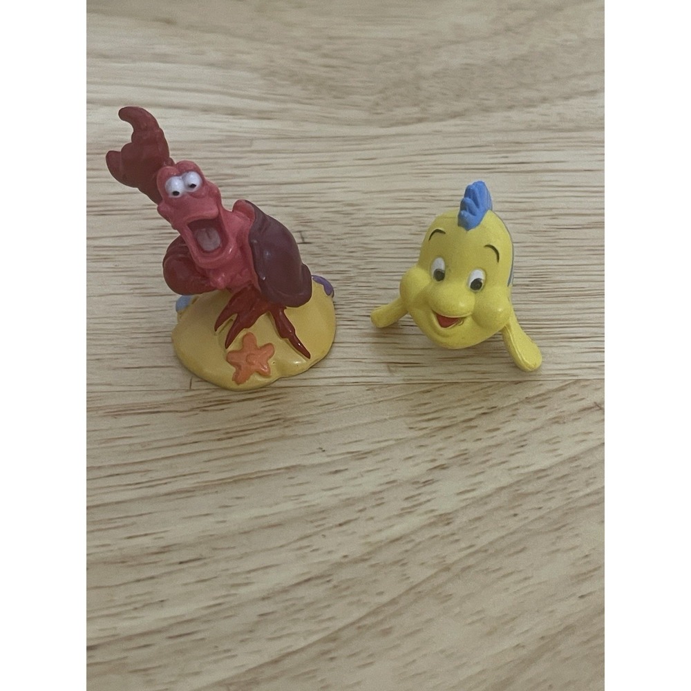 LITTLE MERMAID Figure Play Set DISNEY Princess PVC TOY Flounder & Sebastian
